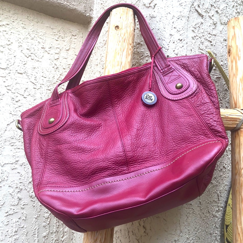 *The Sak* Red Leather Tote Bag